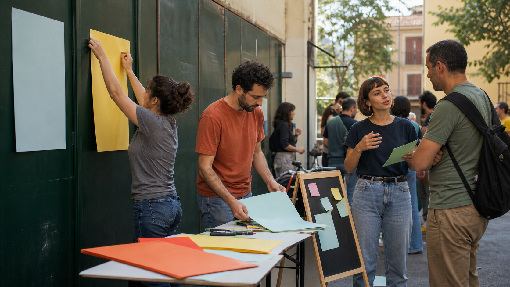 Persone che preparano una campagna di interesse pubblico